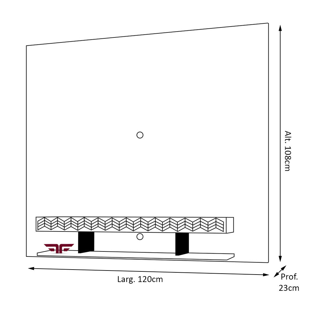 Painel Home Suspenso para TV até 47/50 Polegadas Clean Off White/Coral - Frade Movelaria