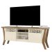 Rack Bancada para TV até 60 Polegadas Sala de Estar Decor Off White/Canela - Frade Movelaria
