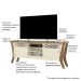 Rack Bancada para TV até 60 Polegadas Sala de Estar Decor Off White/Canela - Frade Movelaria