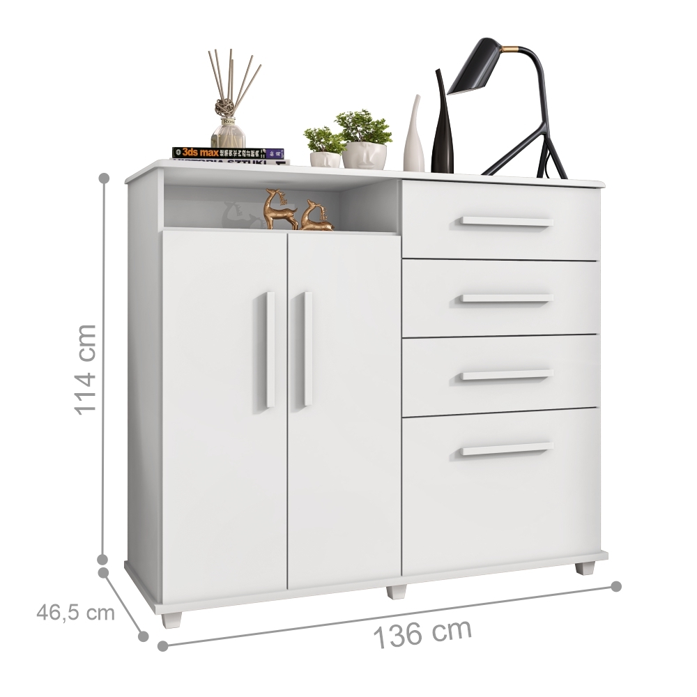 Cômoda com 2 Portas Kaybe Branco