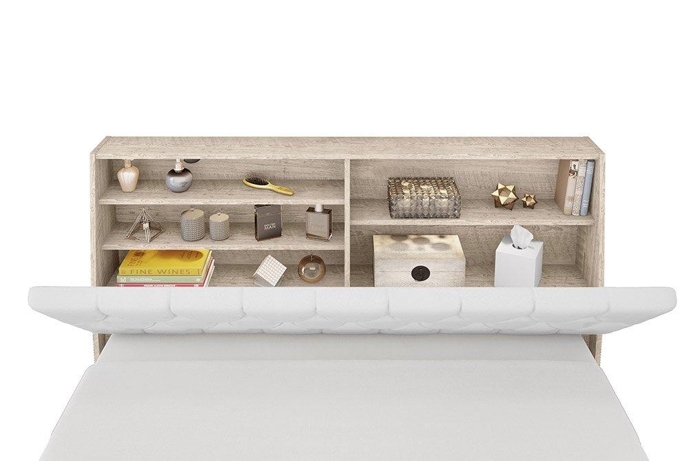 Cabeceira Box Casal 1,38 Isis Amarula Com Painel Class Branco - Framar