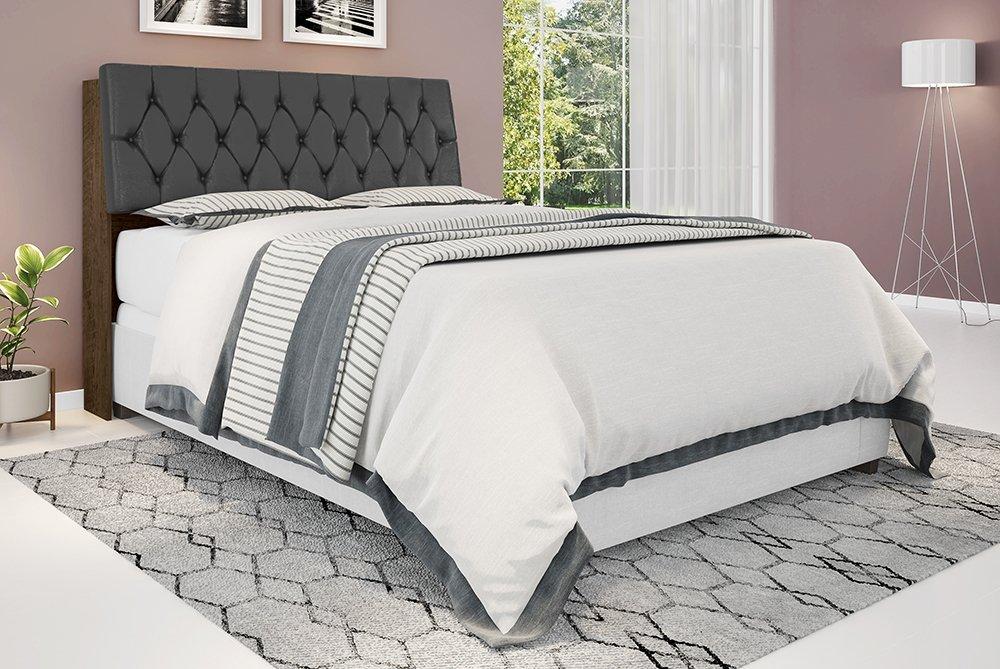 Cabeceira Box Casal Ísis Malbec Com Painel Capitonê Cor 013 Framar