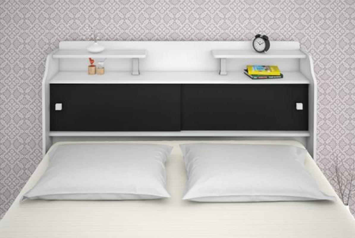 Cabeceira Box Casal Queen Elisa Branco ou Branco/Preto