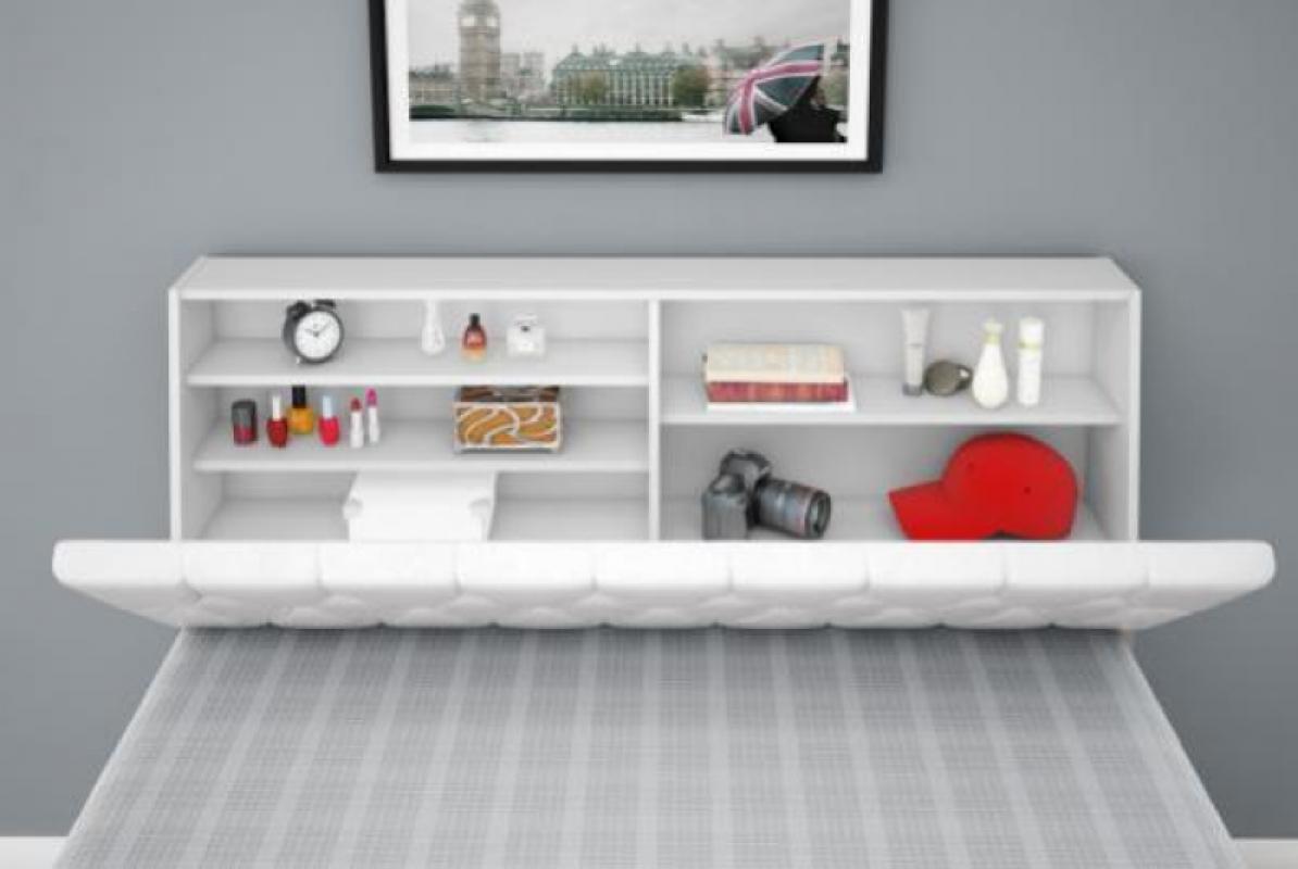 Cabeceira Box Casal Queen Isis Branco com Capitonê Branco