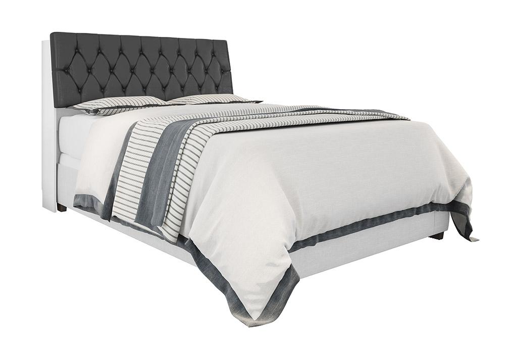 Cabeceira Box Queen 1,58 Isis Branco Com Capitonê Preto - Framar