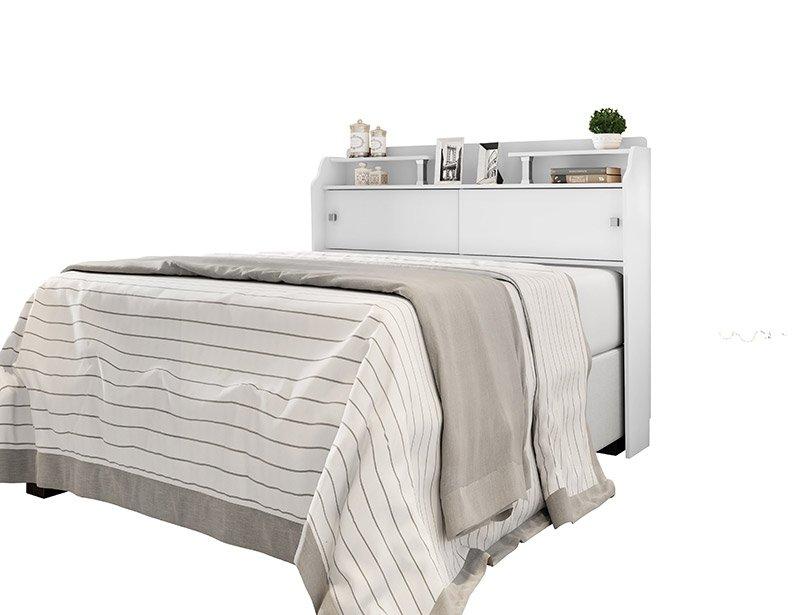 Cabeceira Box Queen 1,58Cm Elisa Branco Ou Branco/Preto - Framar Móveis