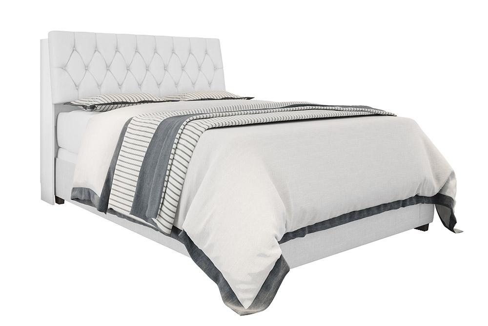 Cabeceira Box Queen Ísis Branca Com Capitonê Branco