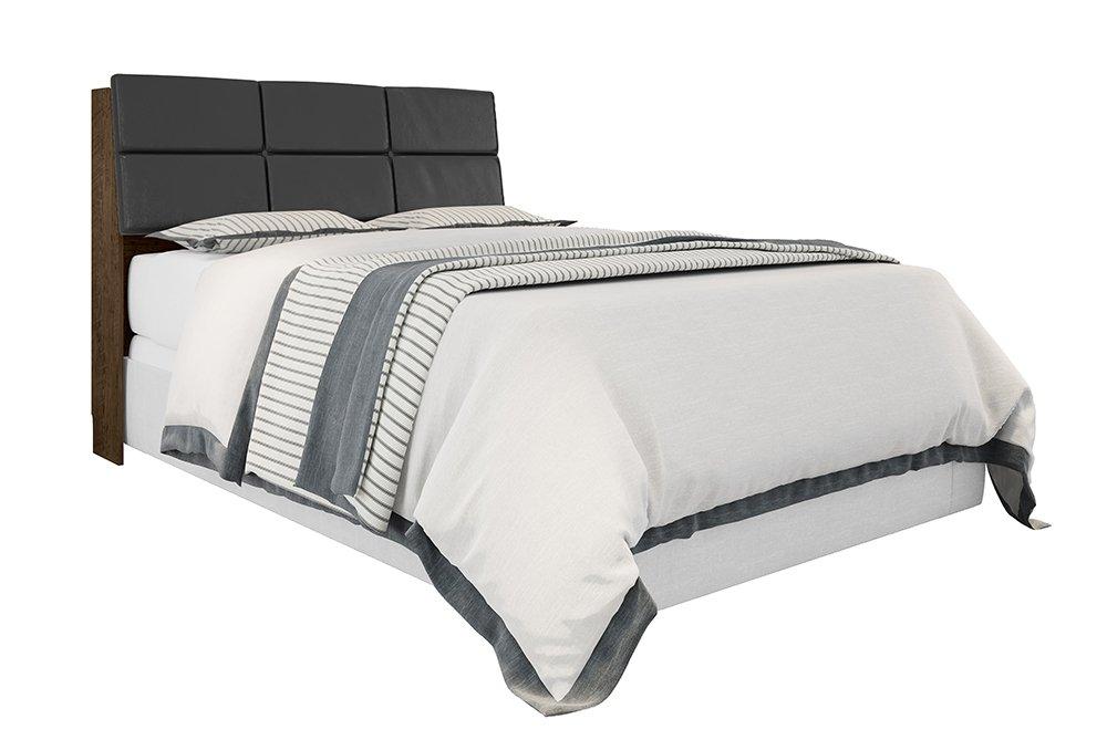 Cabeceira Box Queen Ísis Malbec Com Painel Class Preto Framar