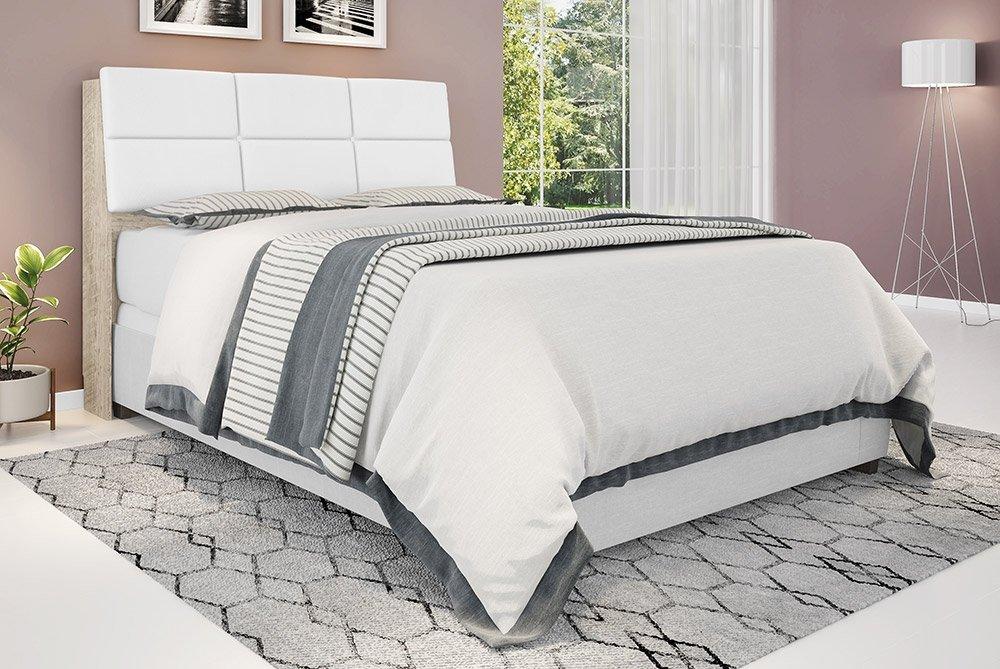 Cabeceira Box Queen Isis Amarula Com Painel Class Branco Framar