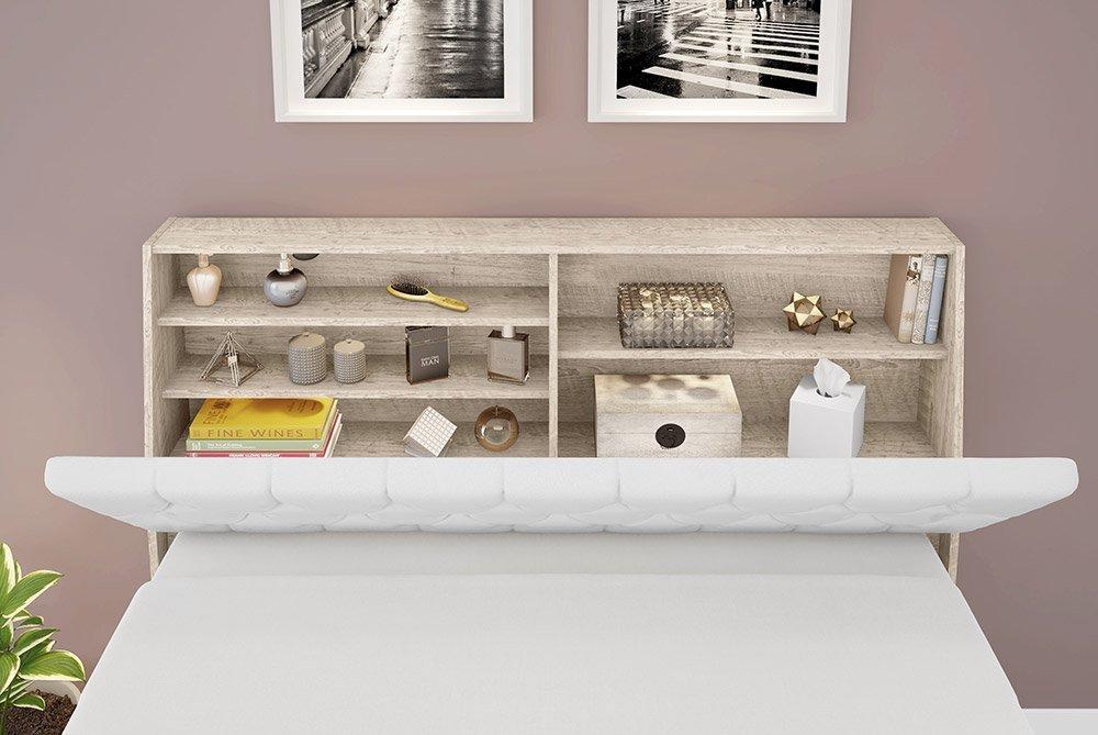 Cabeceira Box Queen Isis Amarula Com Painel Class Branco Framar