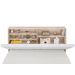 Cabeceira Box Queen Isis Amarula com Capitonê Branco
