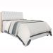 Cabeceira Box Queen Isis Amarula com Capitonê Branco