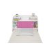 Cabeceira Box Solteiro 0,88Cm Elisa Branco Branco/Rosa - Framar Móveis