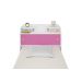 Cabeceira Box Solteiro 0,88Cm Elisa Branco Branco/Rosa - Framar Móveis