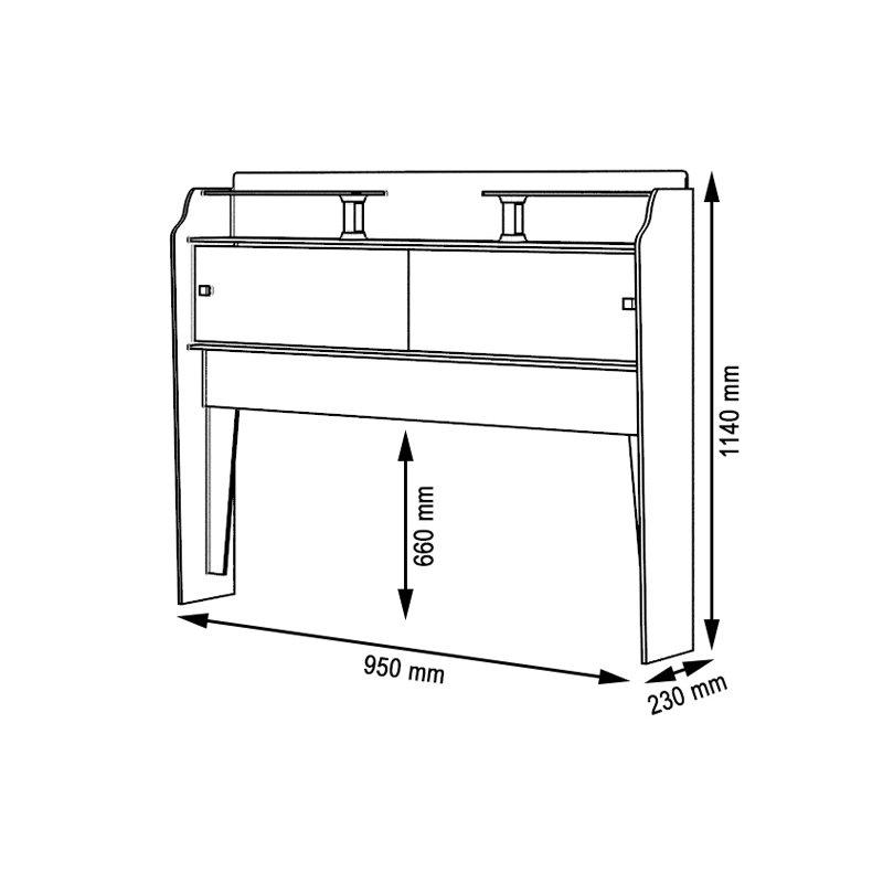 Cabeceira Box Solteiro 0,88Cm Elisa Branco Branco/Rosa - Framar Móveis