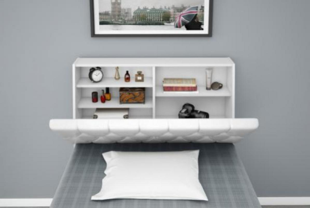 Cabeceira Box Solteiro Isis Branco com Capitonê Branco
