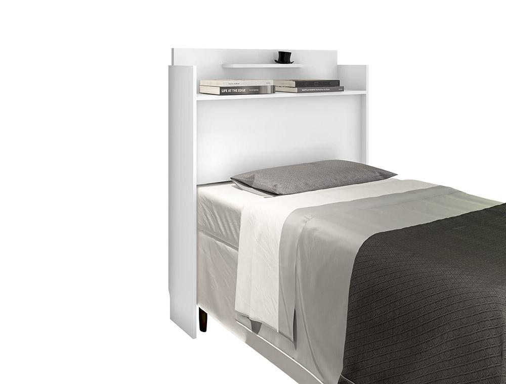 Cabeceira Box Solteiro Thayna Branco 88Cm - Framar Móveis