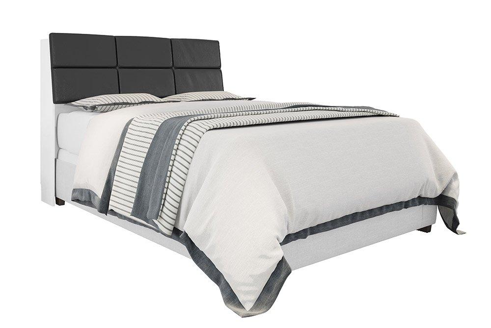 Cabeceira Casal Isis Branco Com Painel Class Preto Framar