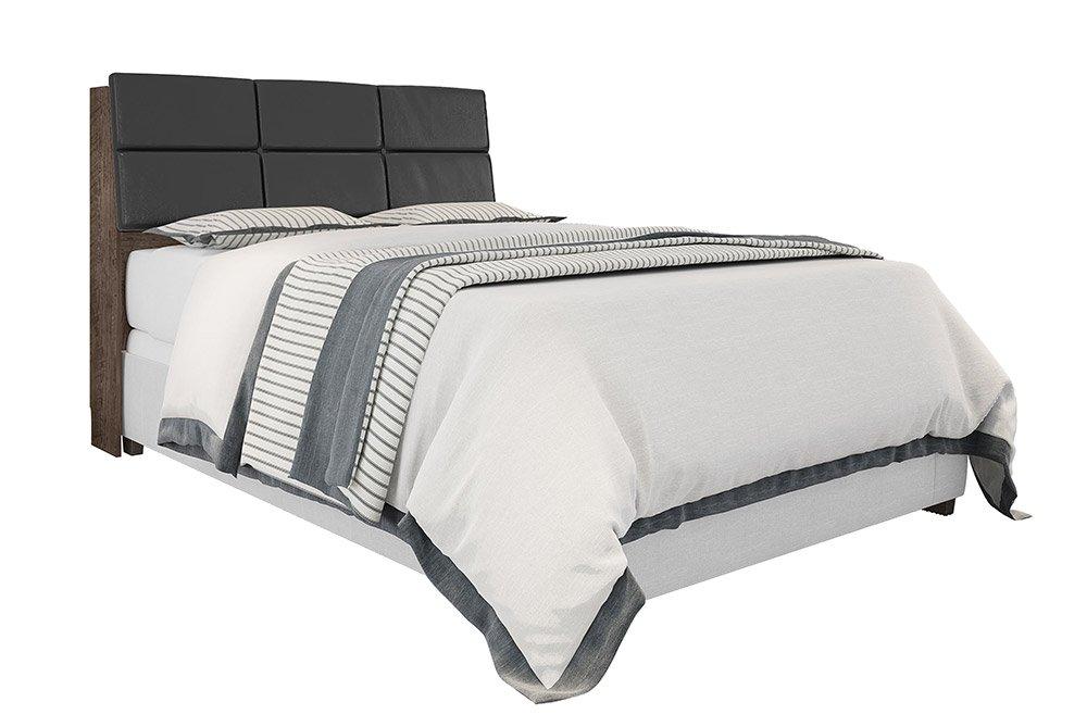 Cabeceira Casal Isis Chocolate Com Painel Class Preto Framar