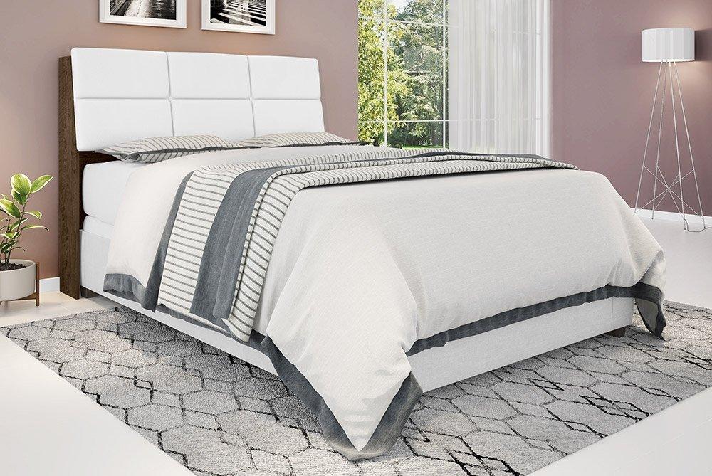 Cabeceira Casal Isis Malbec Com Painel Class Branco Framar