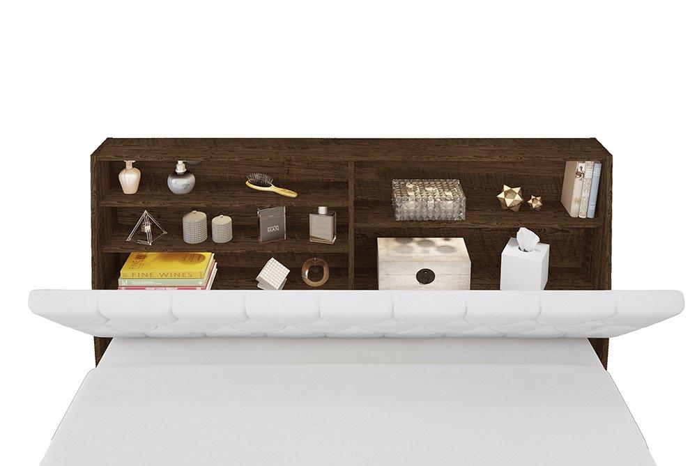 Cabeceira Casal Isis Malbec Com Painel Class Branco Framar