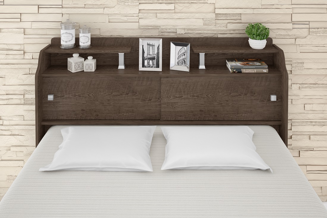 Cabeceira Para Cama Box Casal 138 Elisa Cor  Chocolate 