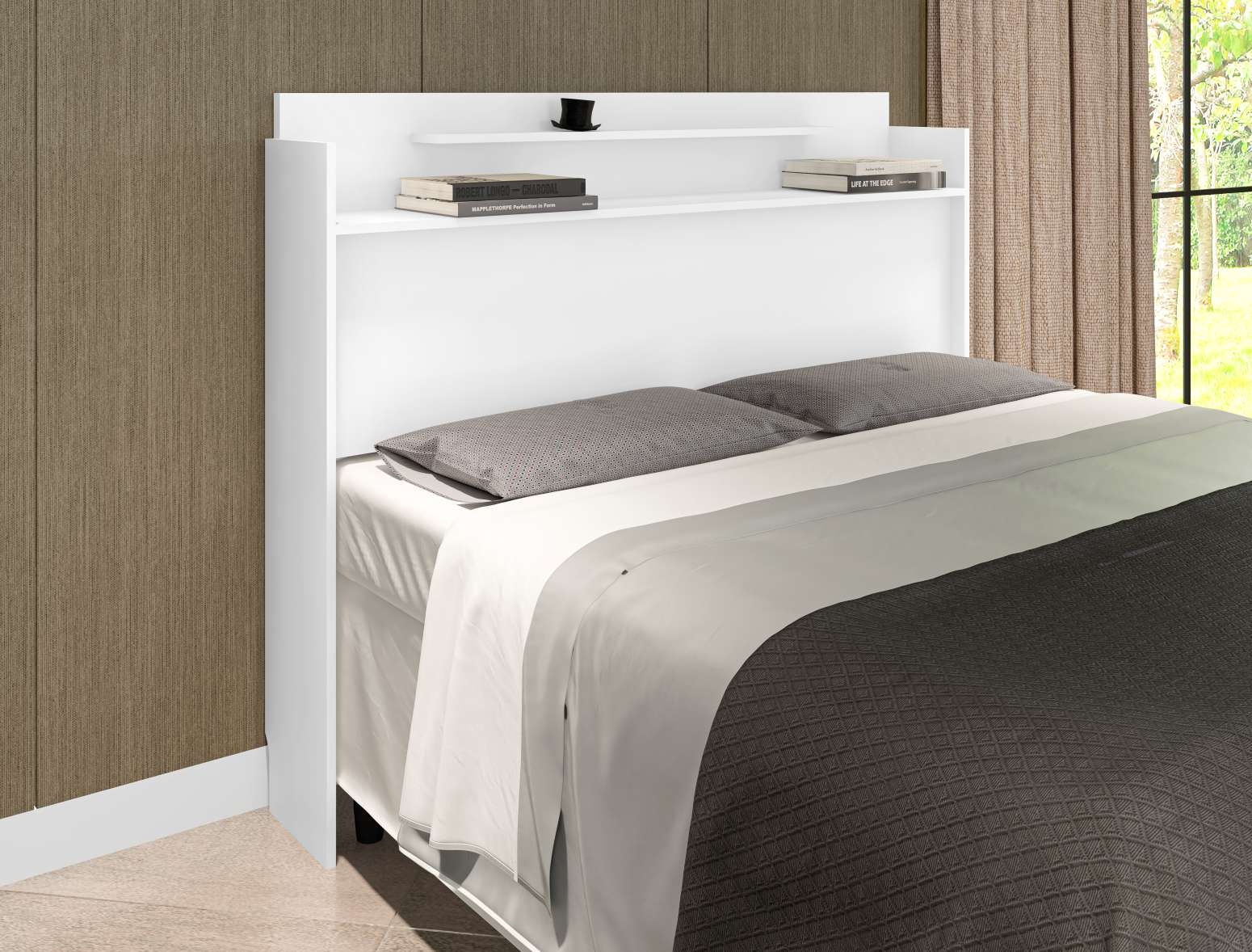 Cabeceira Queen Box Charlotte Branco