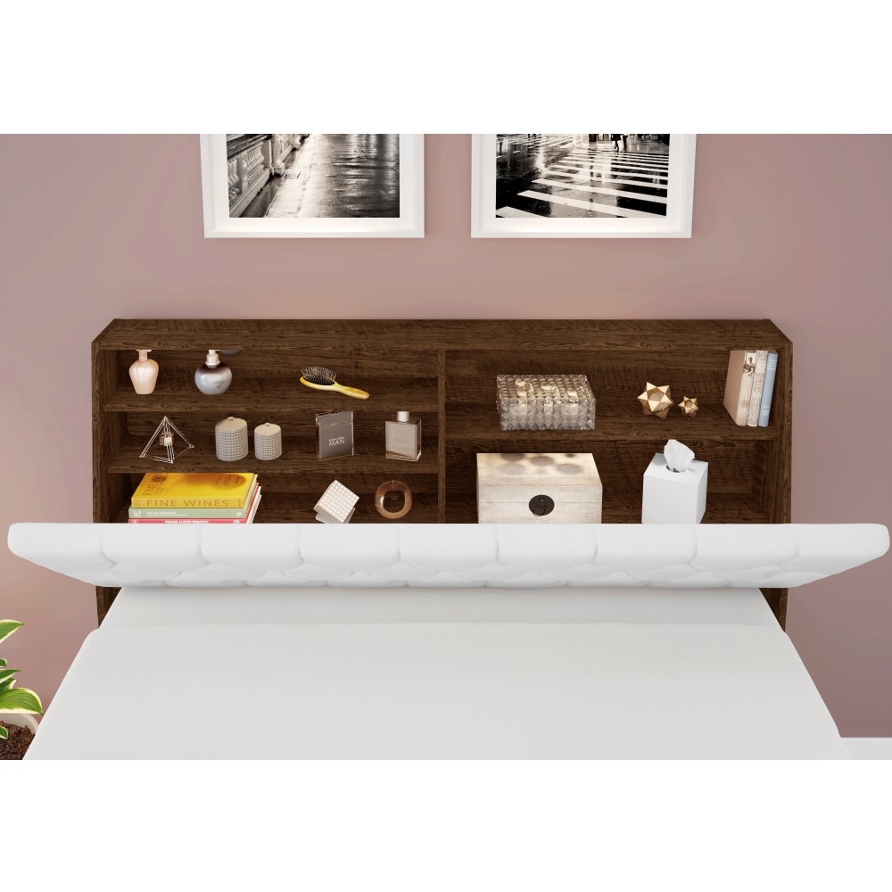 Cabeceira Queen Box Laura Malbec Captonê Branco