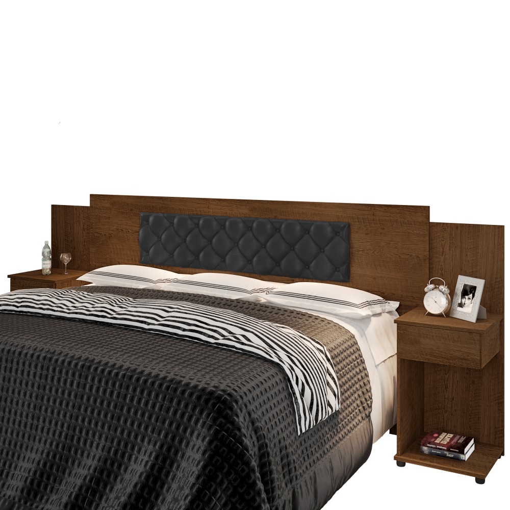 Cabeceira Regulável Box Marina Malbec Captonê Preto