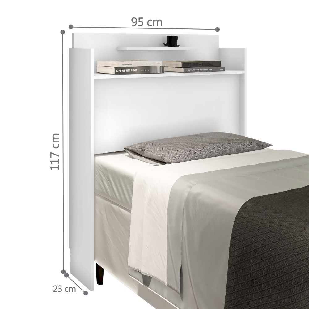 Cabeceira Solteiro Box Charlotte Branco