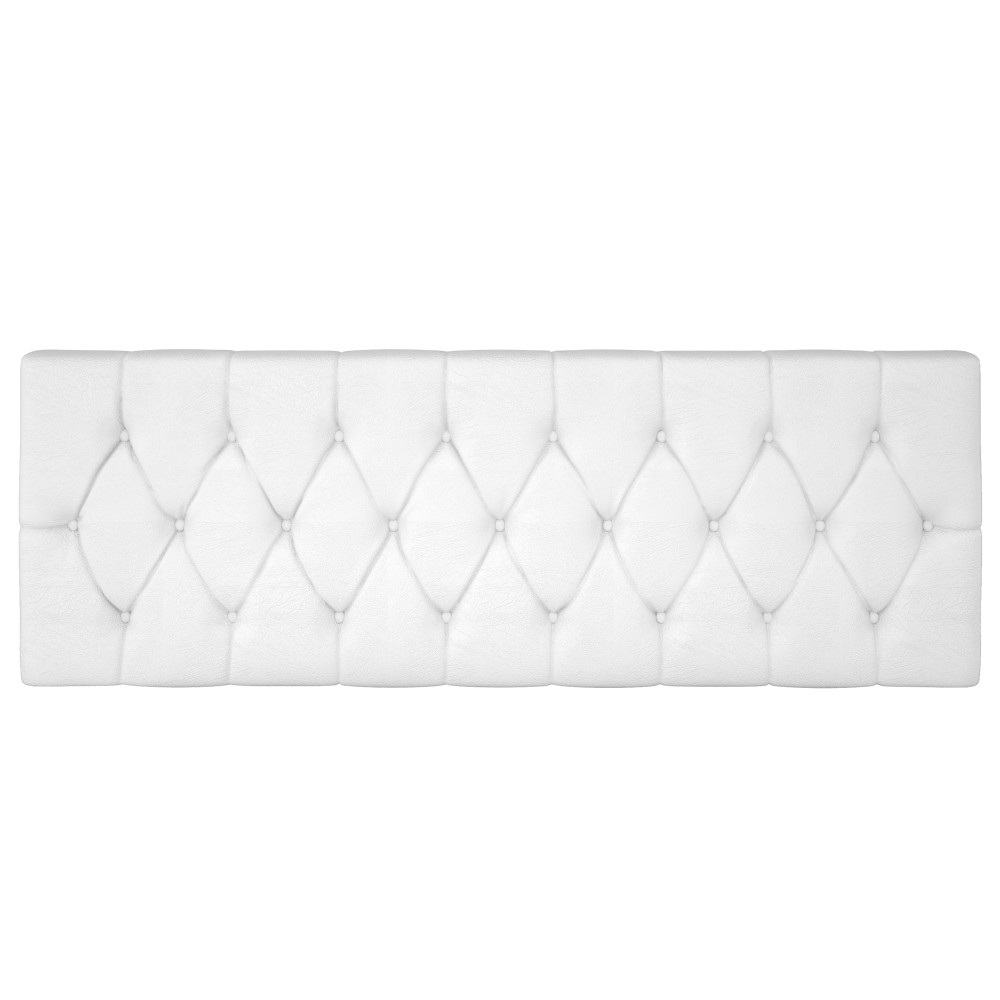 Cabeceira Solteiro Box Laura Malbec Captonê Branco