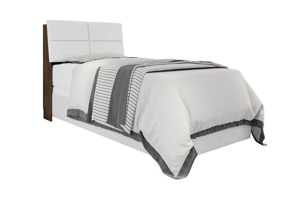 Cabeceira Solteiro Isis Malbec Com Painel Class Branco Framar