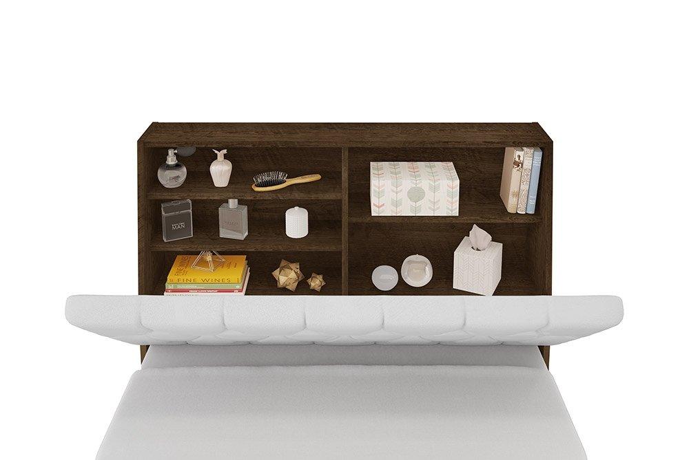 Cabeceira Solteiro Isis Malbec Com Painel Class Branco Framar