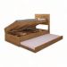 Cama Baú Larissa Solteiro Naturale com Auxiliar e 02 Colchões Framar