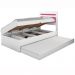 Cama Baú Solteiro Branco e Rosa com Aux. e Colchões