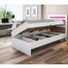 Cama Baú Solteiro Larissa Branco e Rosa com Colchão