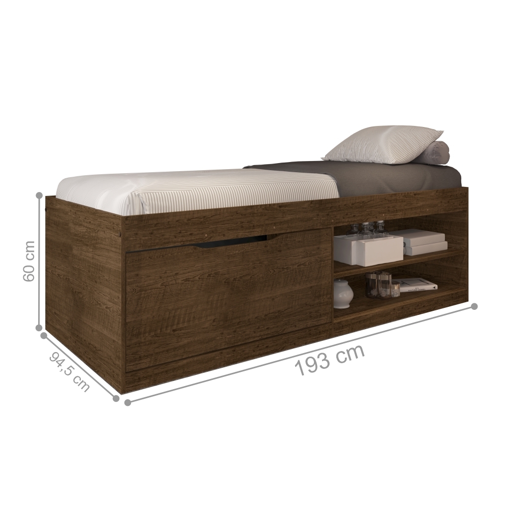 Cama Box Sapateira Moal Malbec com Colchão