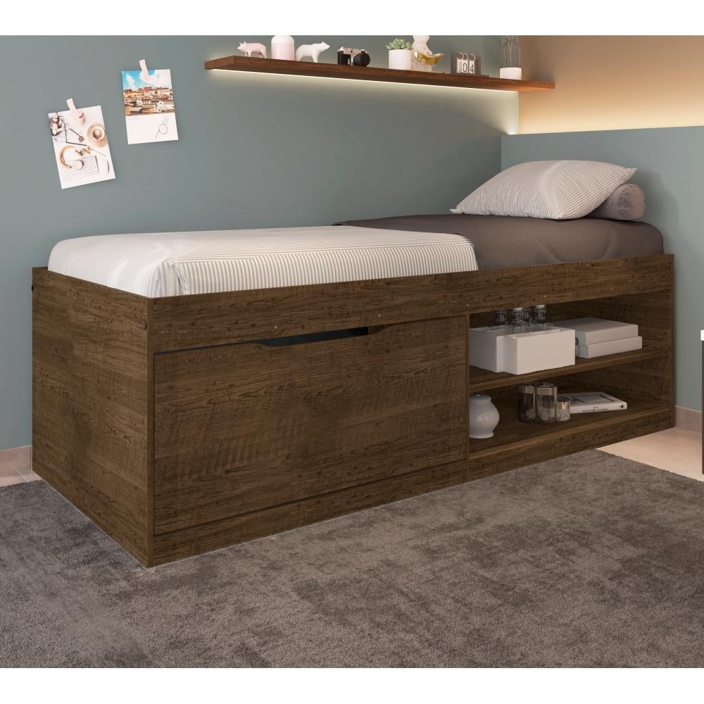 Cama Box Sapateira Tien Malbec com Colchão
