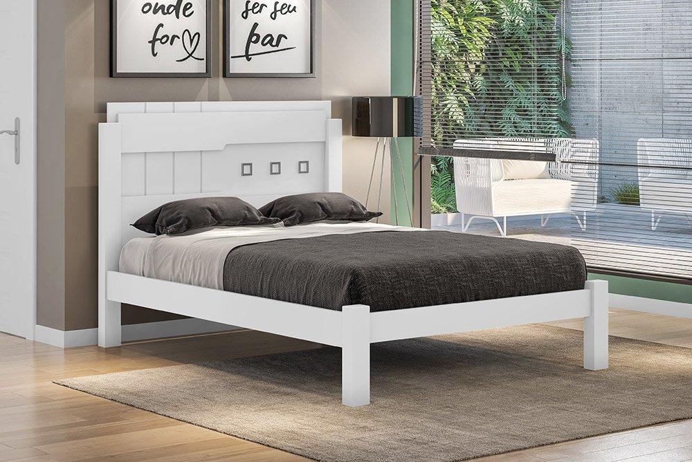 Cama Casal Leticia Branco - Framar Móveis