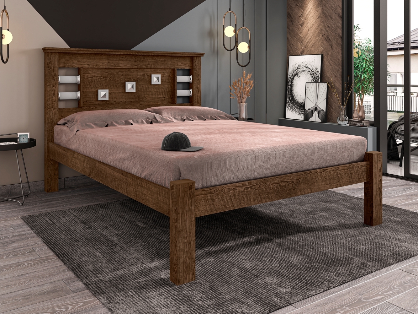 Cama Casal Vaius Malbec Off White