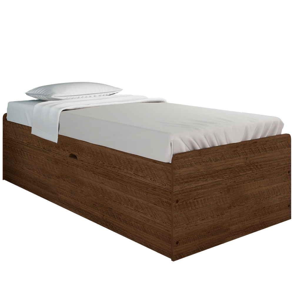 Cama Compartimento Solteiro Hanna Malbec com Colchão
