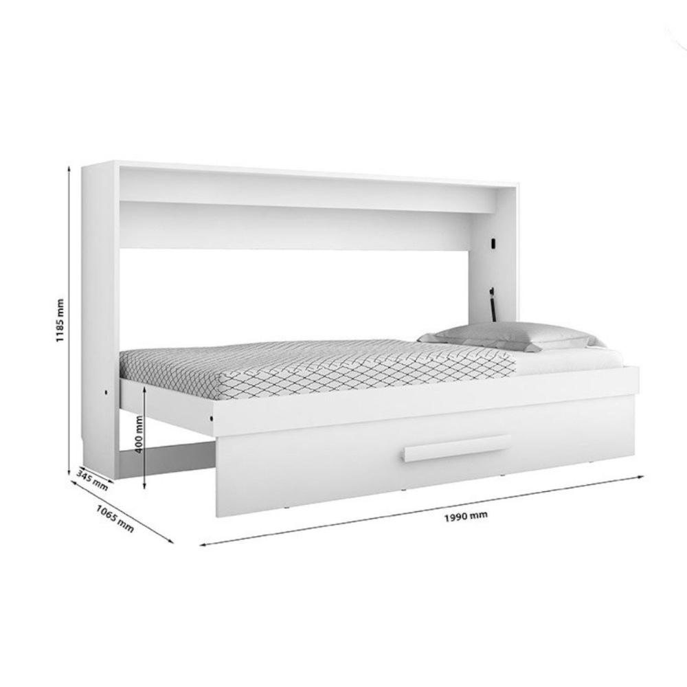 Cama Dobrável Solteiro Branco Com Colchão Framar