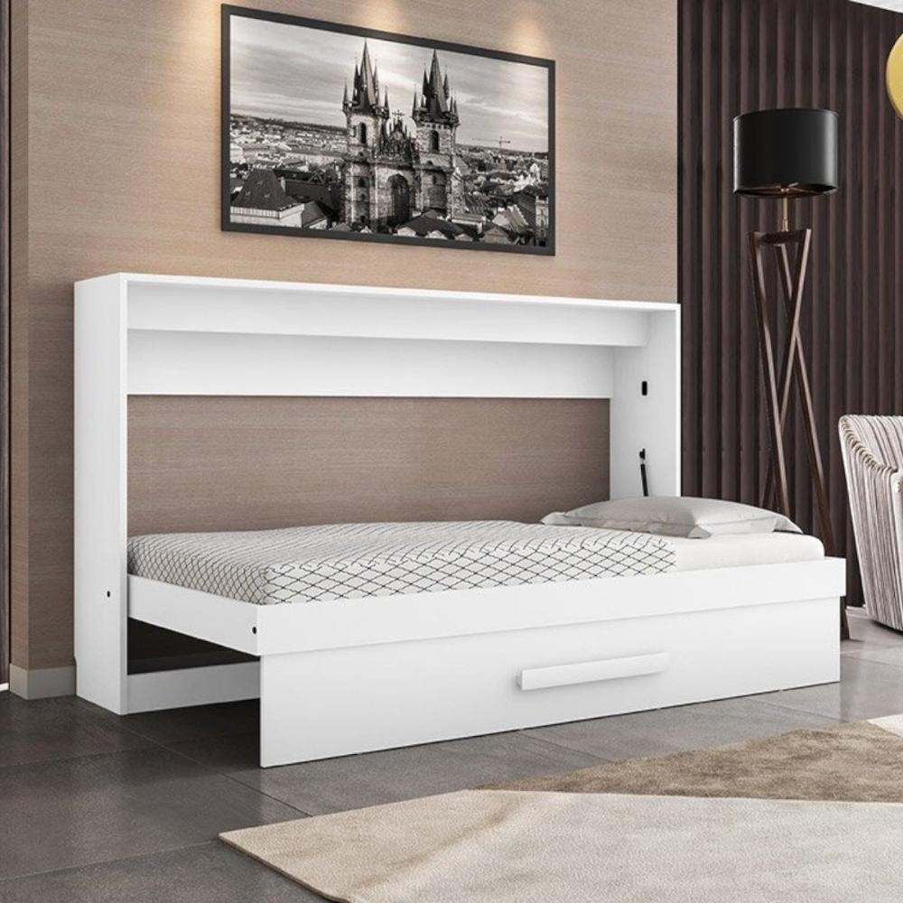 Cama Moderna Dobrável Solteiro Branca Framar