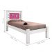 Cama Solteiro Buran Branco e Rosa com Colchão