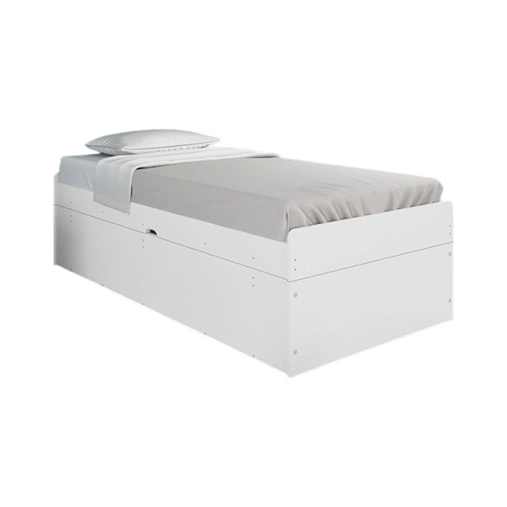 Cama Solteiro Camila Branco Com Colchão - Framar Móveis