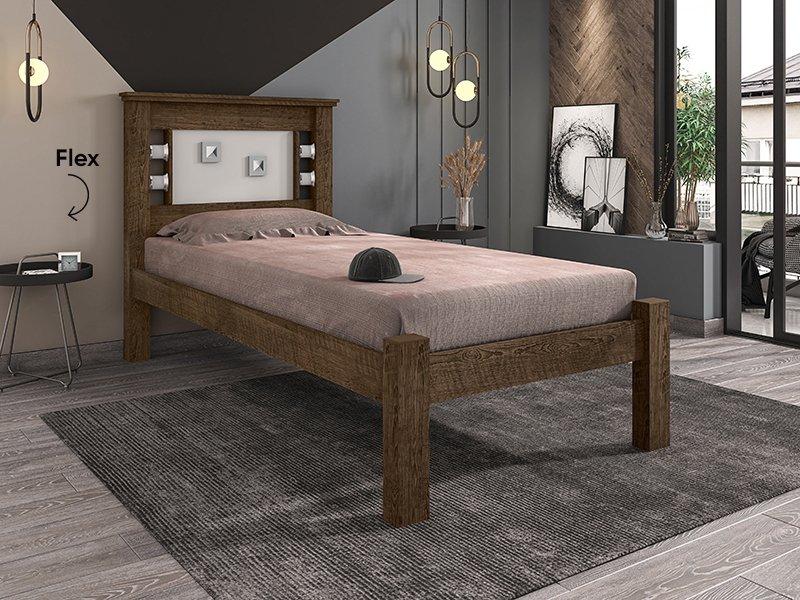 Cama Solteiro Com Detalhes Lavínia Malbec E Off White Framar
