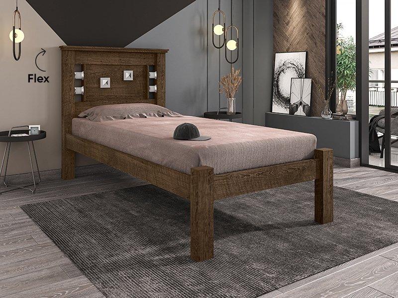 Cama Solteiro Com Detalhes Lavínia Malbec E Off White Framar
