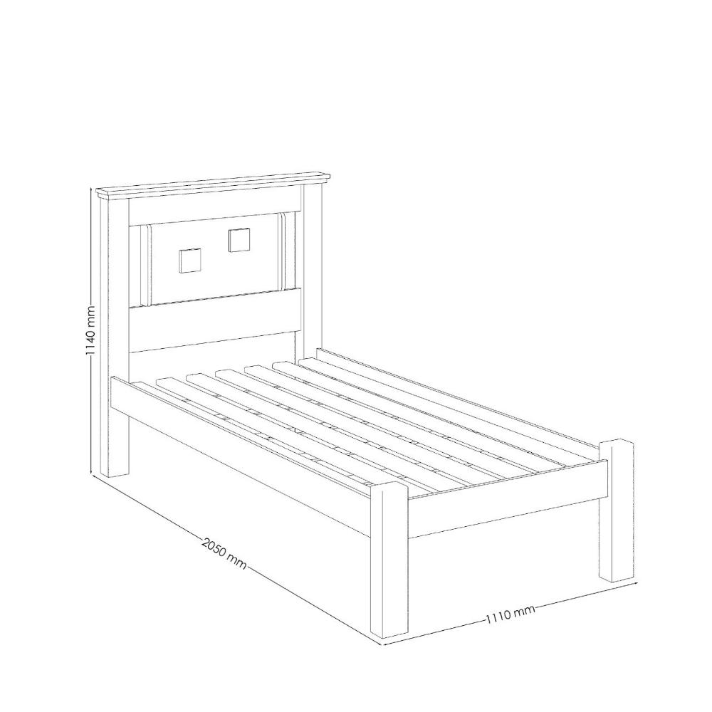 Cama Solteiro Com Detalhes Lavínia Malbec E Off White Framar