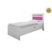 Cama Solteiro Larissa Branca e Rosa com Colchão Framar