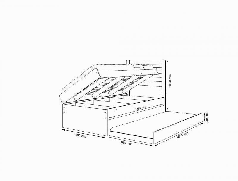 Cama Solteiro Larissa Com Cama Auxiliar Branco - Framar Móveis